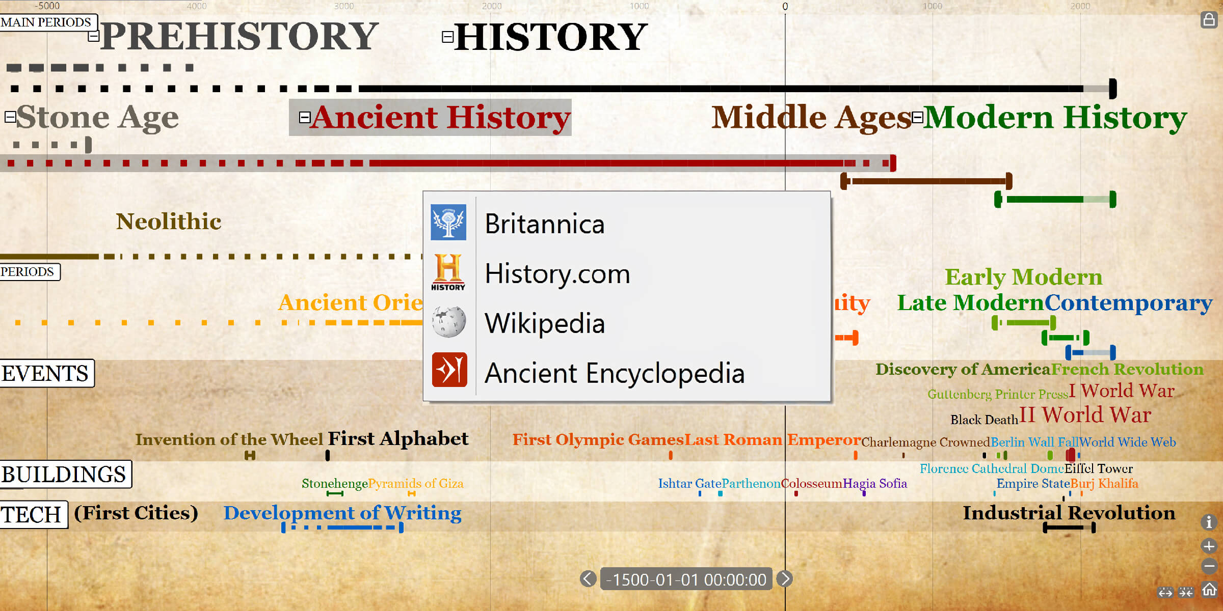 Timeline Software screenshot